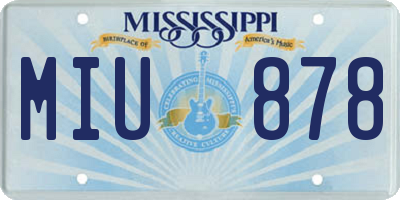 MS license plate MIU878