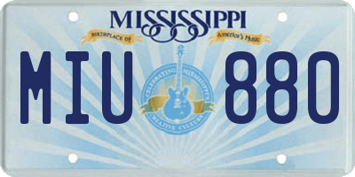 MS license plate MIU880