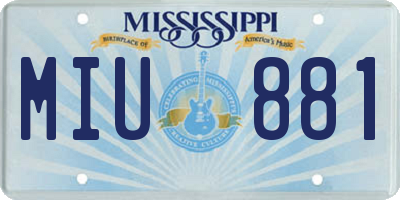 MS license plate MIU881
