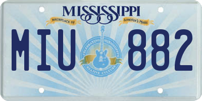 MS license plate MIU882