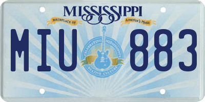 MS license plate MIU883