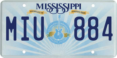 MS license plate MIU884