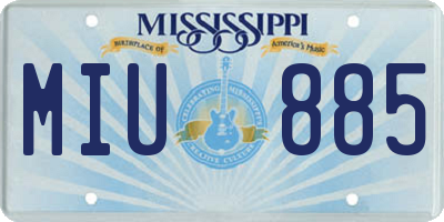 MS license plate MIU885