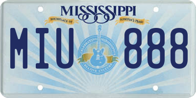 MS license plate MIU888