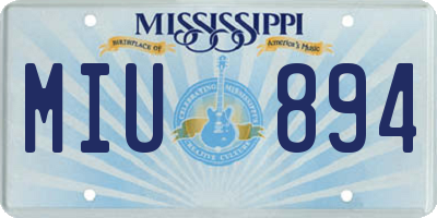 MS license plate MIU894