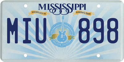 MS license plate MIU898