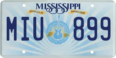 MS license plate MIU899