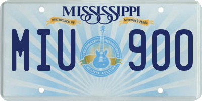 MS license plate MIU900