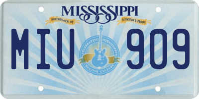 MS license plate MIU909