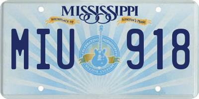 MS license plate MIU918