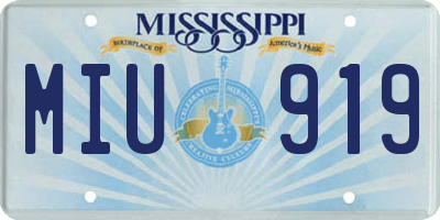 MS license plate MIU919