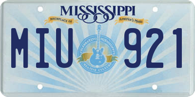MS license plate MIU921