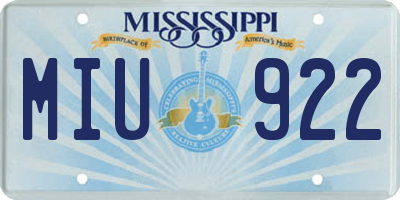 MS license plate MIU922