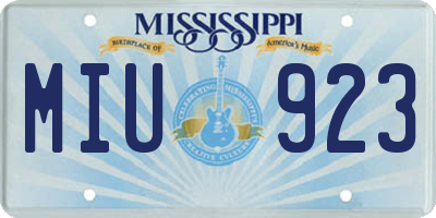 MS license plate MIU923