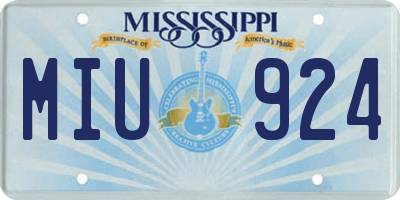 MS license plate MIU924