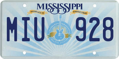 MS license plate MIU928