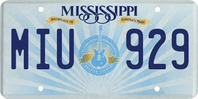 MS license plate MIU929