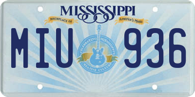 MS license plate MIU936