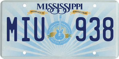 MS license plate MIU938
