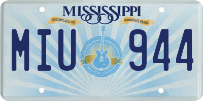 MS license plate MIU944