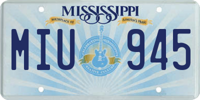 MS license plate MIU945