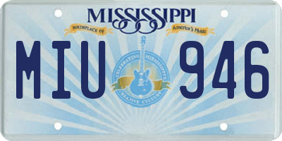 MS license plate MIU946