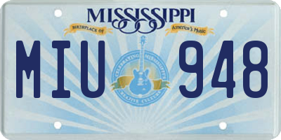 MS license plate MIU948