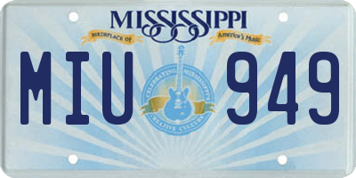 MS license plate MIU949