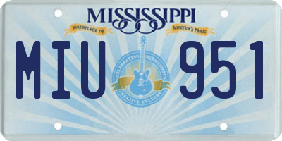 MS license plate MIU951