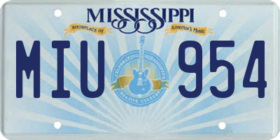 MS license plate MIU954