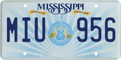 MS license plate MIU956