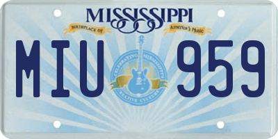 MS license plate MIU959