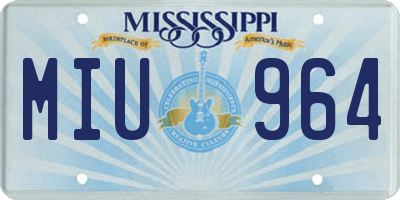 MS license plate MIU964