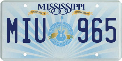 MS license plate MIU965
