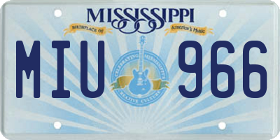 MS license plate MIU966
