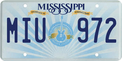 MS license plate MIU972