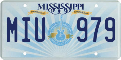 MS license plate MIU979