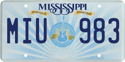 MS license plate MIU983