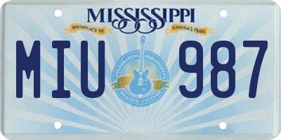MS license plate MIU987