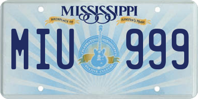 MS license plate MIU999