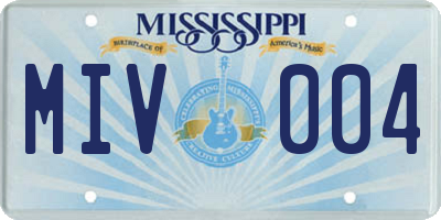 MS license plate MIV004