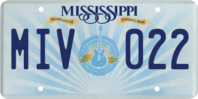 MS license plate MIV022