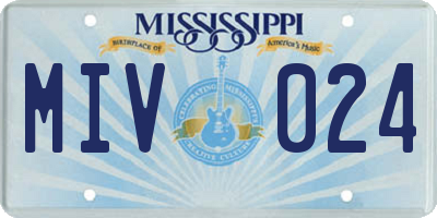 MS license plate MIV024