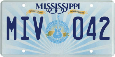 MS license plate MIV042
