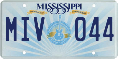 MS license plate MIV044