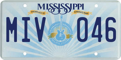 MS license plate MIV046