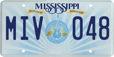 MS license plate MIV048
