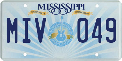 MS license plate MIV049