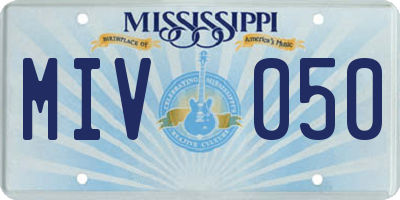 MS license plate MIV050
