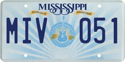 MS license plate MIV051